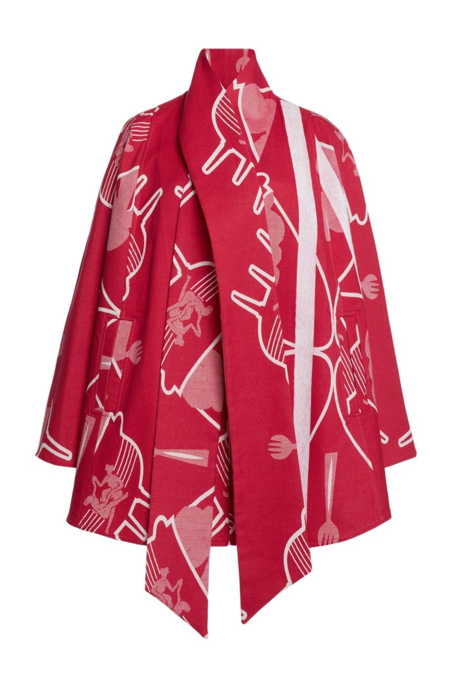 Women Thebe Magugu Outerwear | Thebe Magugu-Basotho Bow Front Cape: Pink