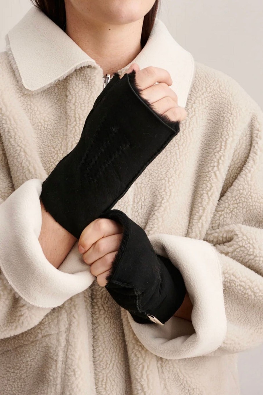 Women Bellerose Gloves | Bellerose-Manhok Fingerless Gloves: Black