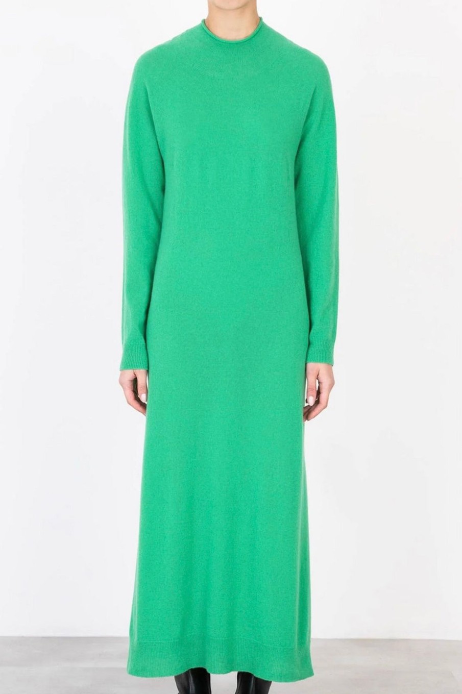 Women Alysi Dresses | Alysi-Abito Cashmere Long Sleeve Maxi Dress: Menta