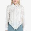 Women No.21 Tops | No.21-Pin Stripe Collared Shirt With Lace Trim: White Multi