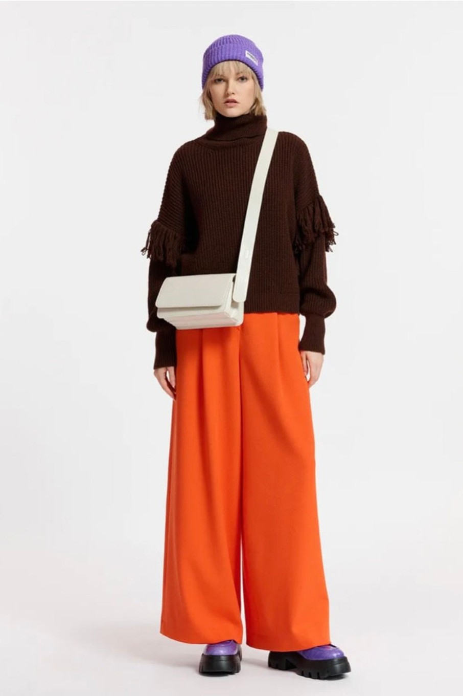 Women Essentiel Antwerp Pants & Shorts | Essentiel Antwerp-Employee Wide Leg Pant: Curcuma