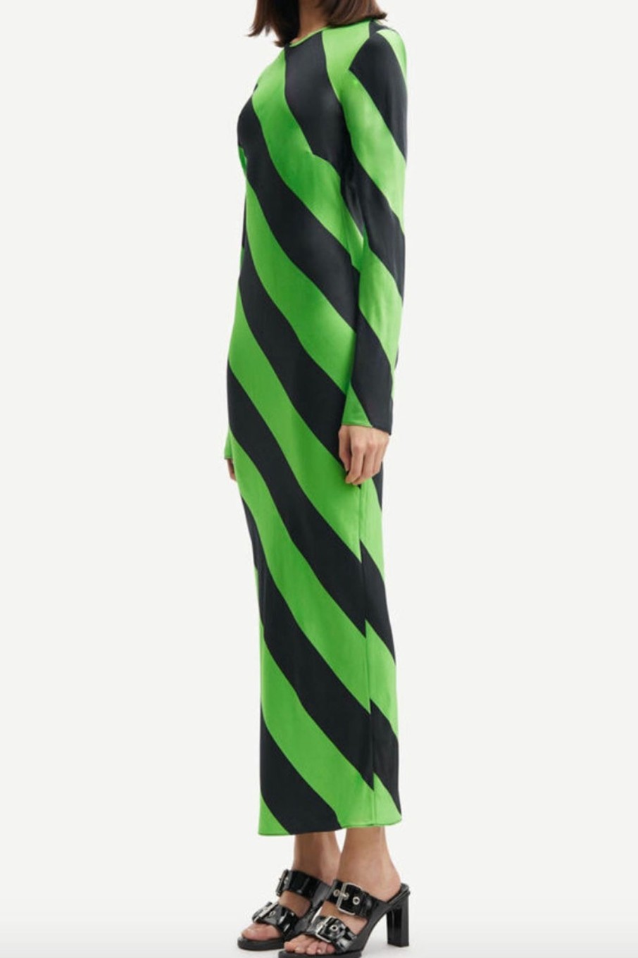 Women Samsoe Samsoe Dresses | Samsoe Samsoe-Alina Dress: Green Stripe