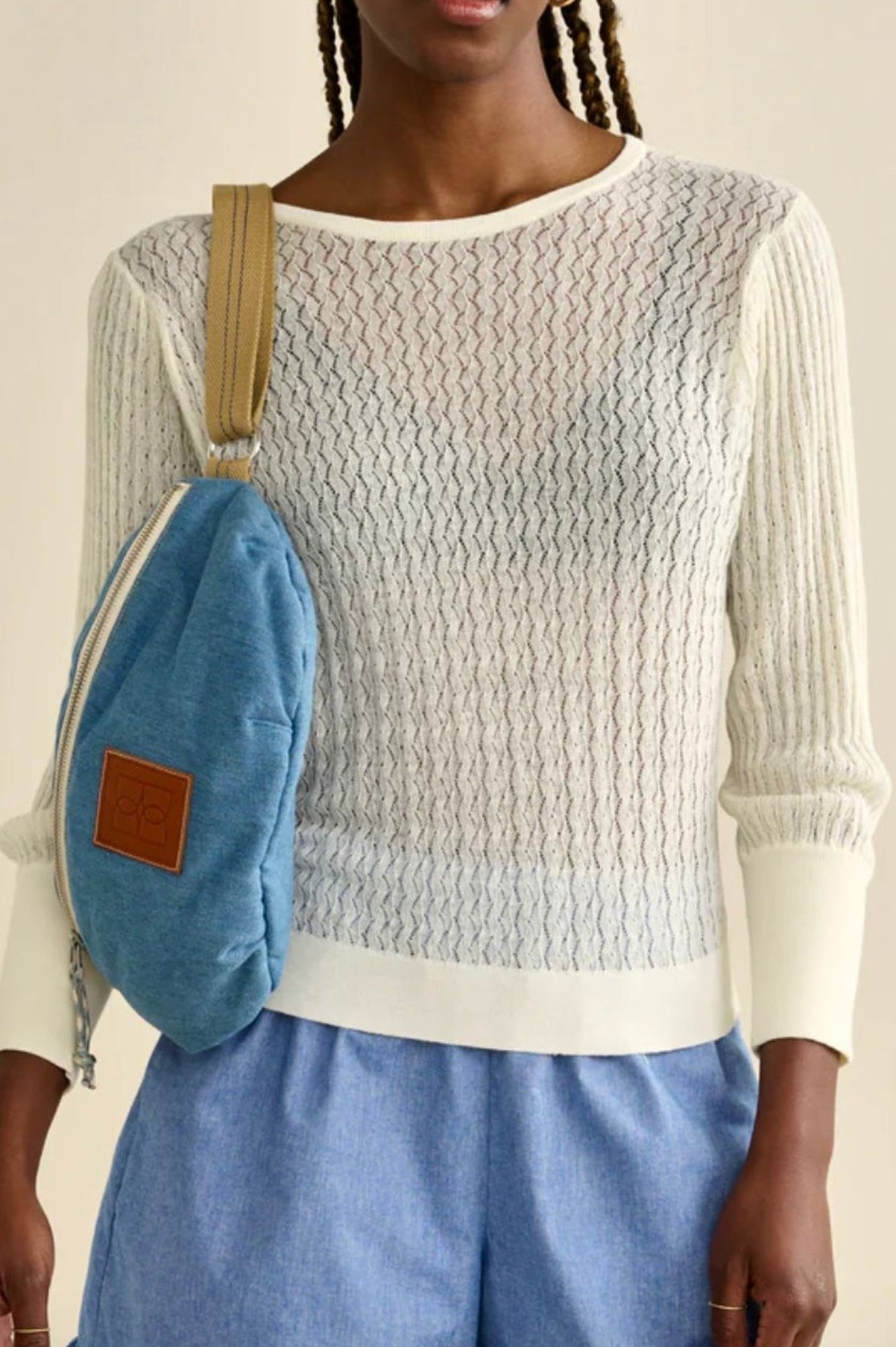 Women Bellerose Tops | Bellerose-Aspic Sweater: Natural