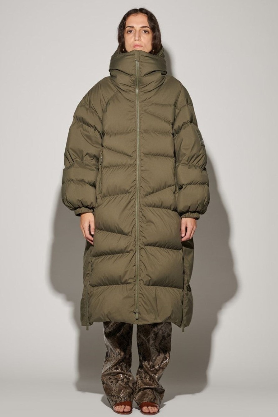 Women Bacon Clothing Outerwear | Bacon Clothing-Double B Maxi Amd Jacket: Olive