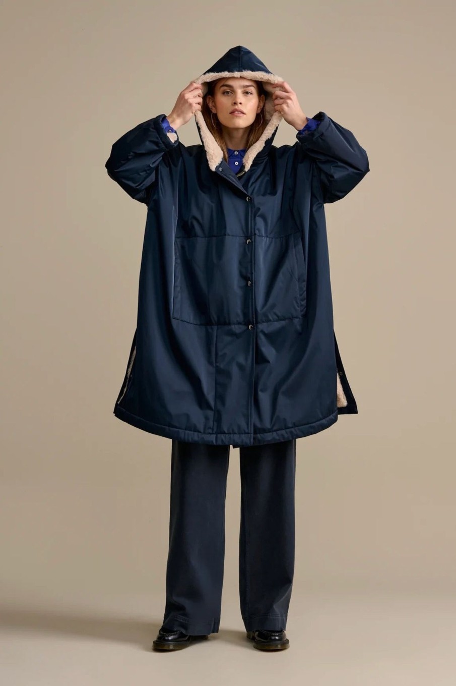 Women Bellerose Outerwear | Bellerose-Homa Coat: Navy