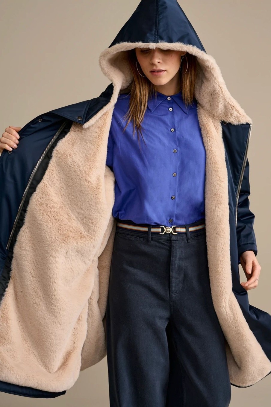 Women Bellerose Outerwear | Bellerose-Homa Coat: Navy