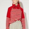 Women CO|TE Sweaters | Co|Te-Tilde Sweater: Red/ Cream Stripes