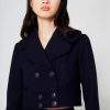 Women Manoush Outerwear | Manoush-Caban Jacket: Deep Blue