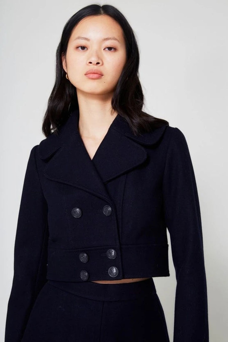 Women Manoush Outerwear | Manoush-Caban Jacket: Deep Blue