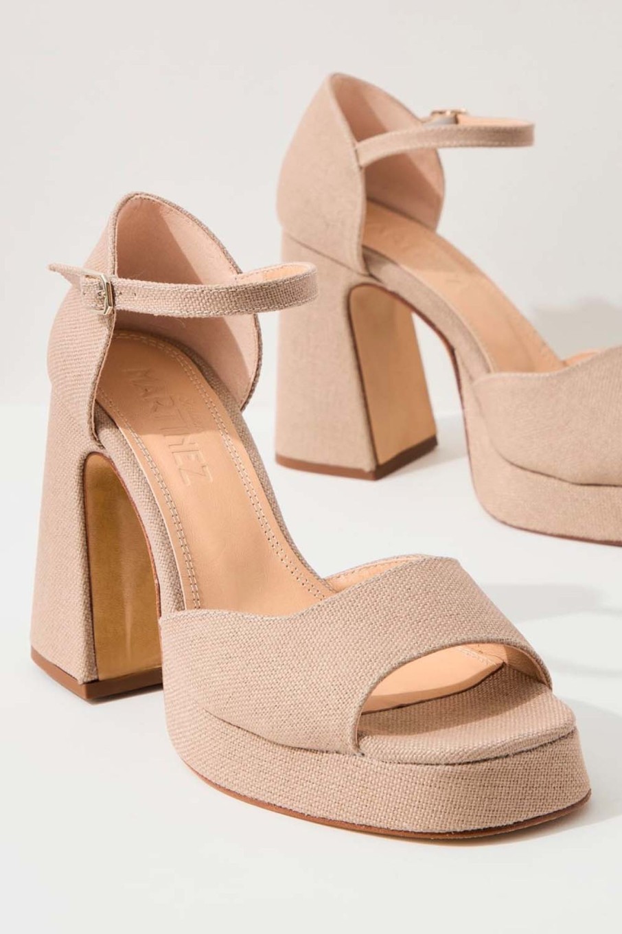 Women Souliers Martinez | Souliers Martinez-Marfa Sandal: Nude Gros Grain