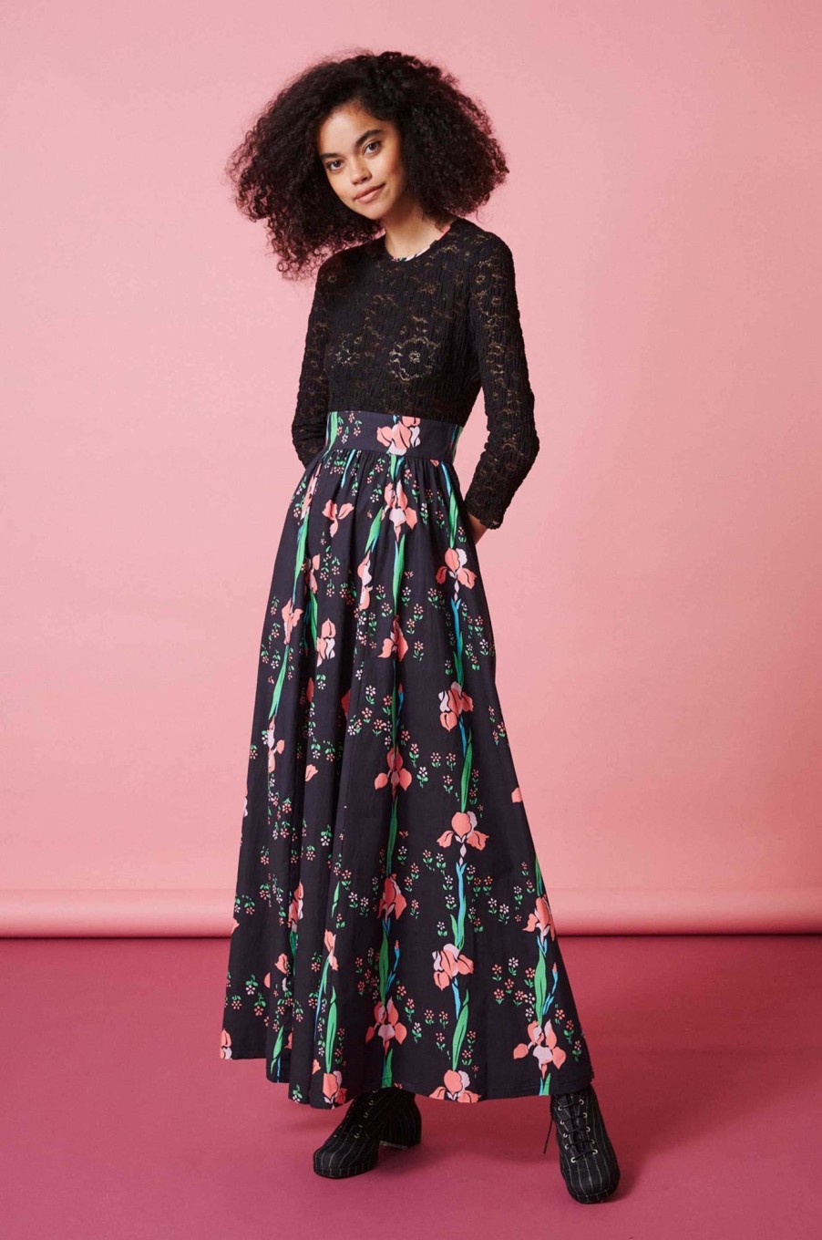 Women Manoush Dresses | Manoush-Iris Maxi Dress: Noir