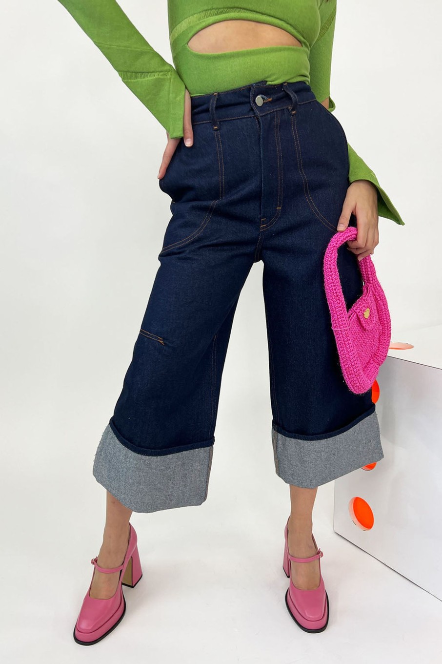 Women Le Cavalier Pants & Shorts | Le Cavalier-Oversized Cuff Jeans