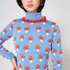 Women Manoush Sweaters | Manoush-Champi Turtleneck Sweater: Blue