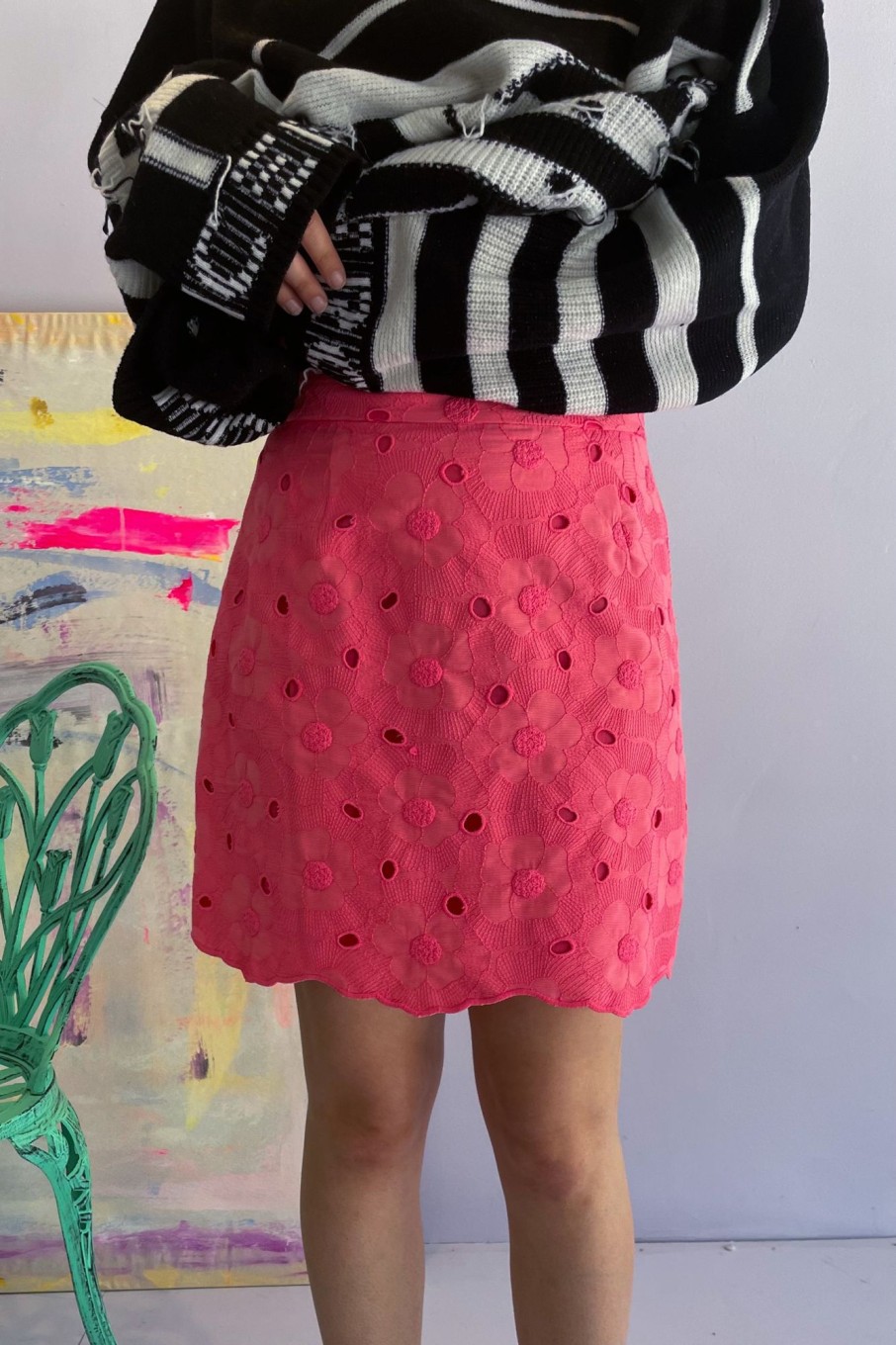 Women Vivetta Skirts | Vivetta-Eyelet Mini Skirt: Rosa