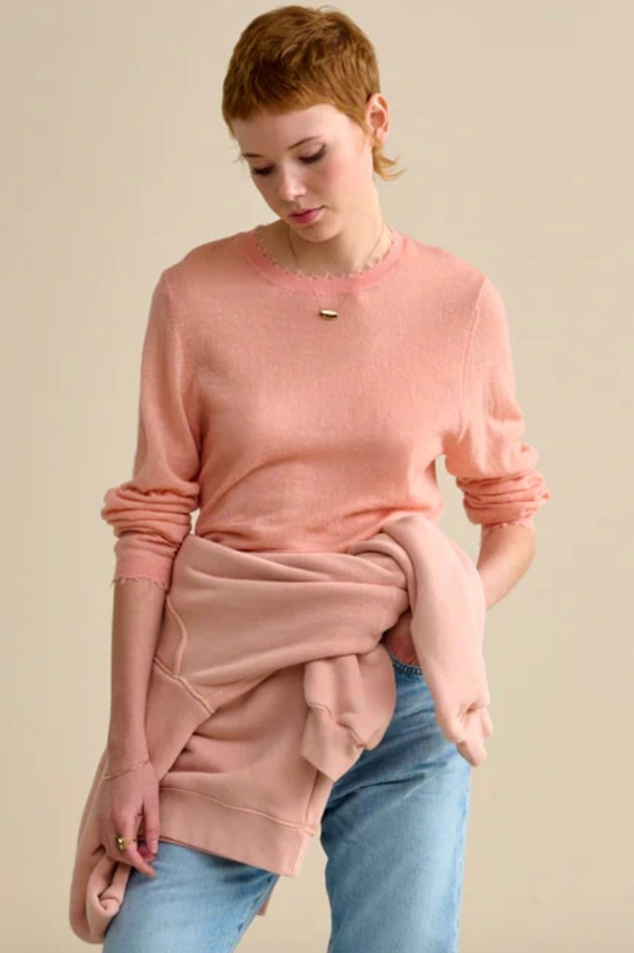 Women Bellerose Sweaters | Bellerose-Rybbe Sweater: Rose