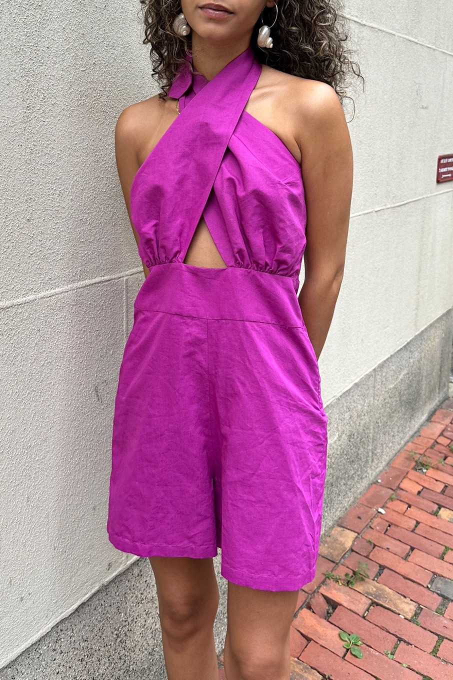 Women Fête Impériale Jumpsuits & Rompers | Fete Imperiale-Leria Knotted Jumpsuit: Fuchsia