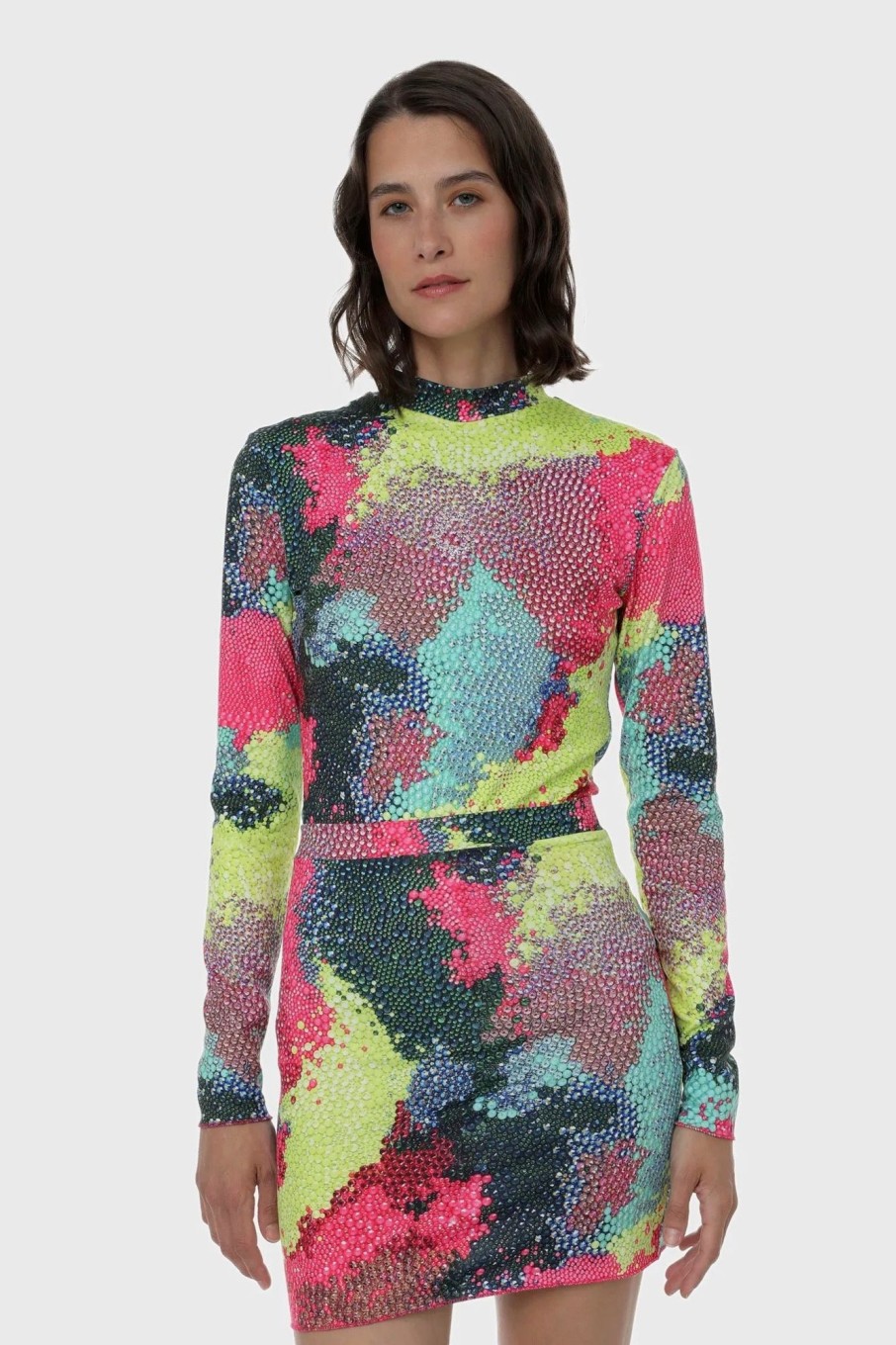 Women Germanier Tops | Germanier-Neon Mix Long Sleeve: Multi