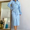 Women Thebe Magugu Dresses | Thebe Magugu-Utility Shirtdress: Periwinkle