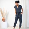 Women Natalie Busby Pants & Shorts | Natalie Busby-Slim Slouch Pant: Pacific Blue