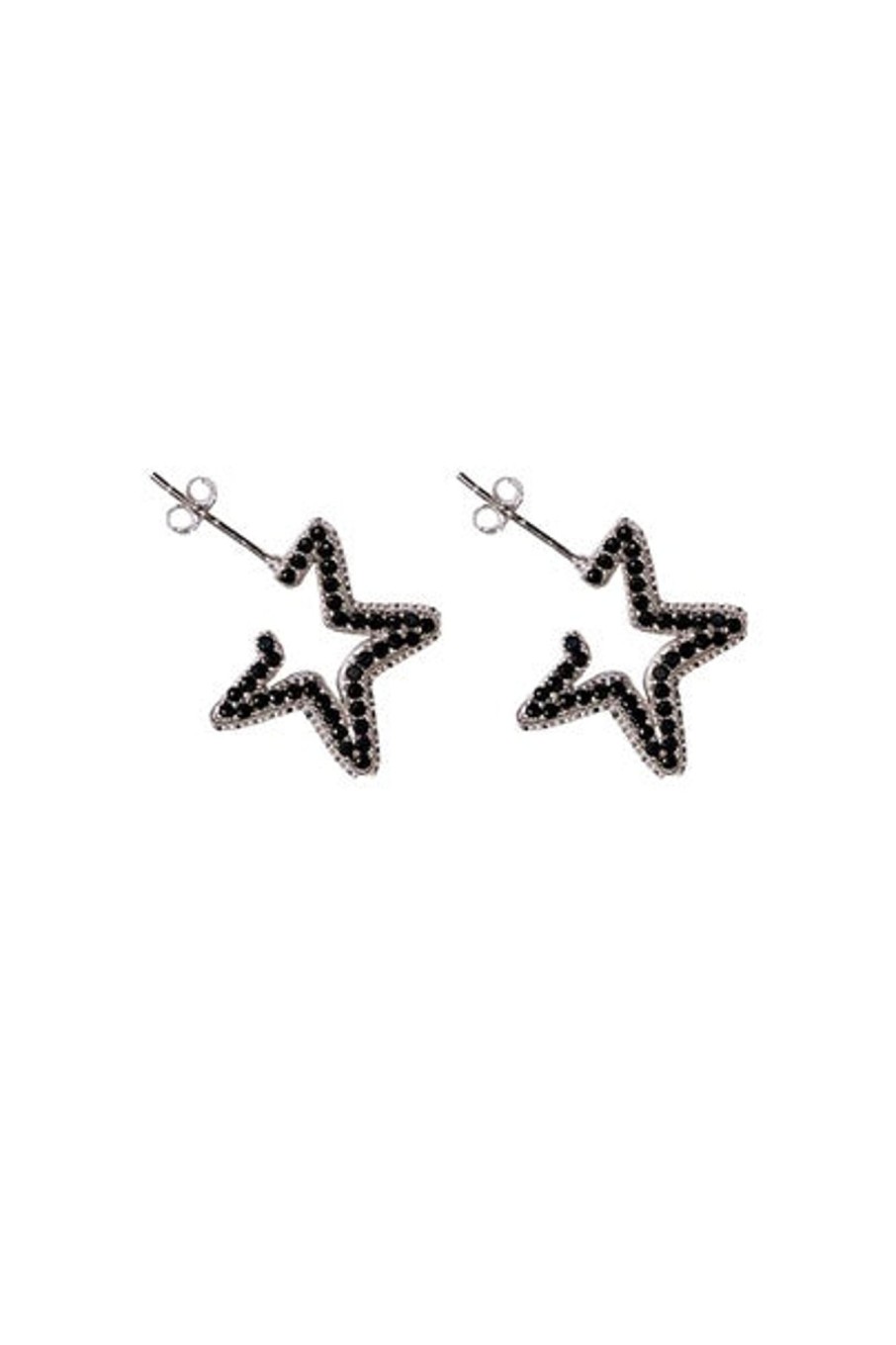 Women Collina Strada Jewelry | Collina Strada-Star Earrings: Black Diamond