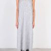 Women Alysi Dresses | Alysi-Frizzy Lurex Sottoveste Dress: Silver