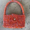 Women Marco Rambaldi Bags | Marco Rambaldi-Knitwear Baguette Bag: Orange