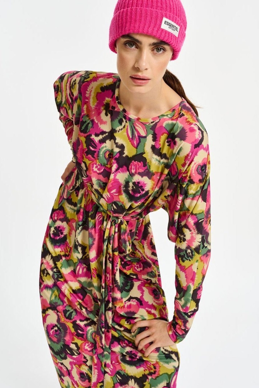 Women Essentiel Antwerp Dresses | Essentiel Antwerp-Cerfect Jersey Dress: Pink Multi