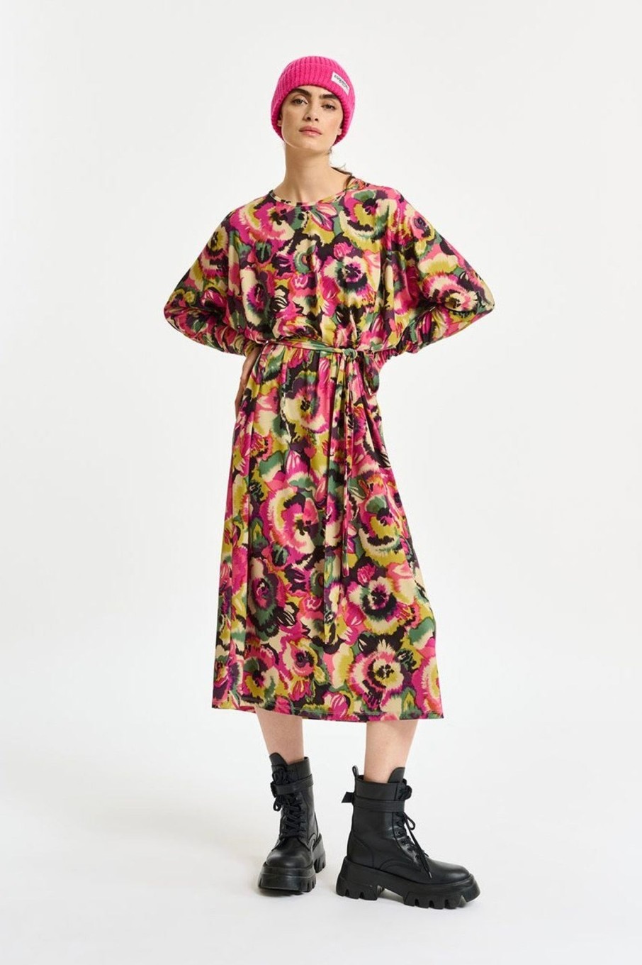 Women Essentiel Antwerp Dresses | Essentiel Antwerp-Cerfect Jersey Dress: Pink Multi