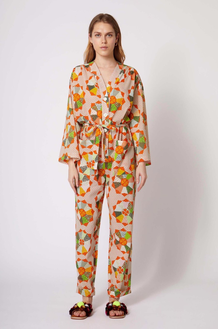 Women Manoush Jumpsuits & Rompers | Manoush-Amco Jumpsuit: Orange Multi