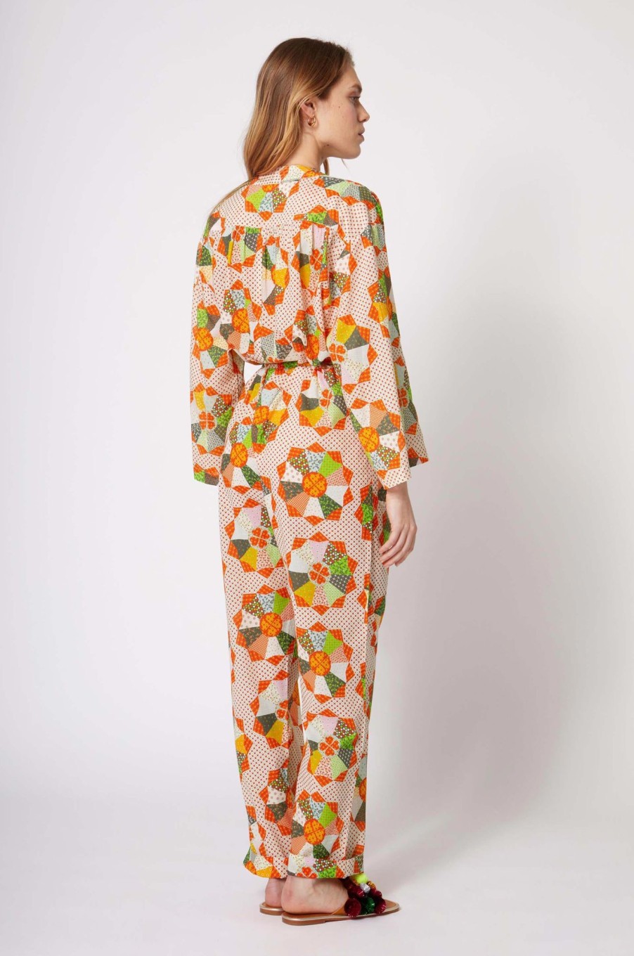 Women Manoush Jumpsuits & Rompers | Manoush-Amco Jumpsuit: Orange Multi