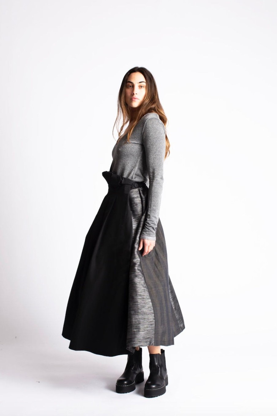 Women Francesca Marchisio Skirts | Francesca Marchisio-H20 Skirt: Black & Grey