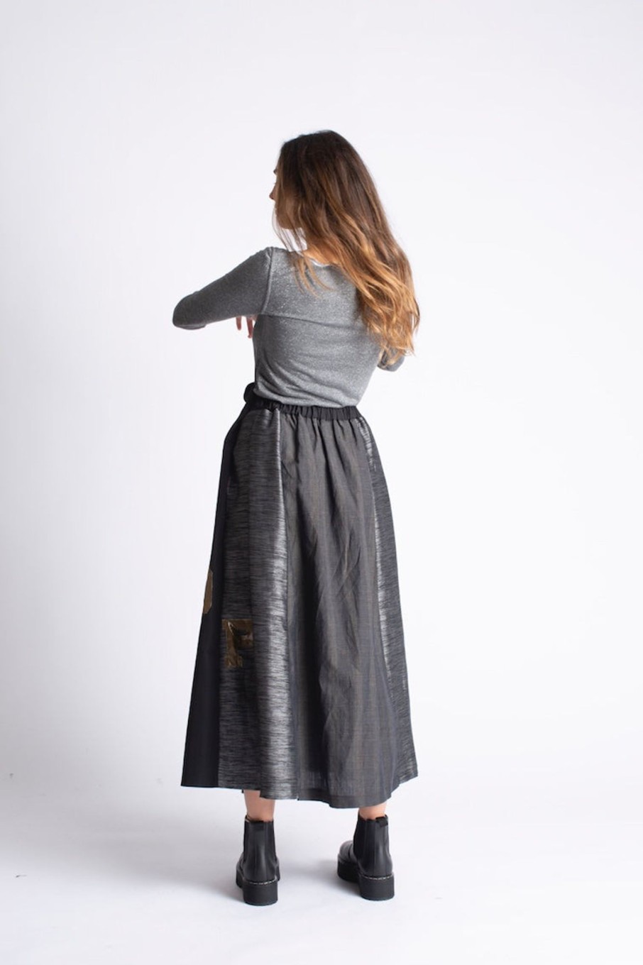 Women Francesca Marchisio Skirts | Francesca Marchisio-H20 Skirt: Black & Grey