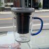 Lifestyle casaWare | Casaware-Glass Tea Infuser Mug: Blue Handle