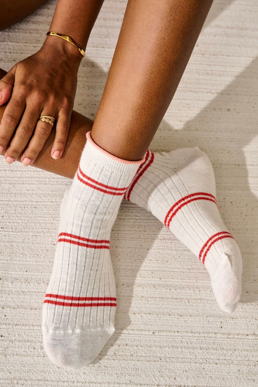 Women Bellerose Socks & Tights | Bellerose-Filin Socks: Red Stripe