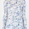 Women Alysi Tops | Alysi-Printed Turtleneck: Space