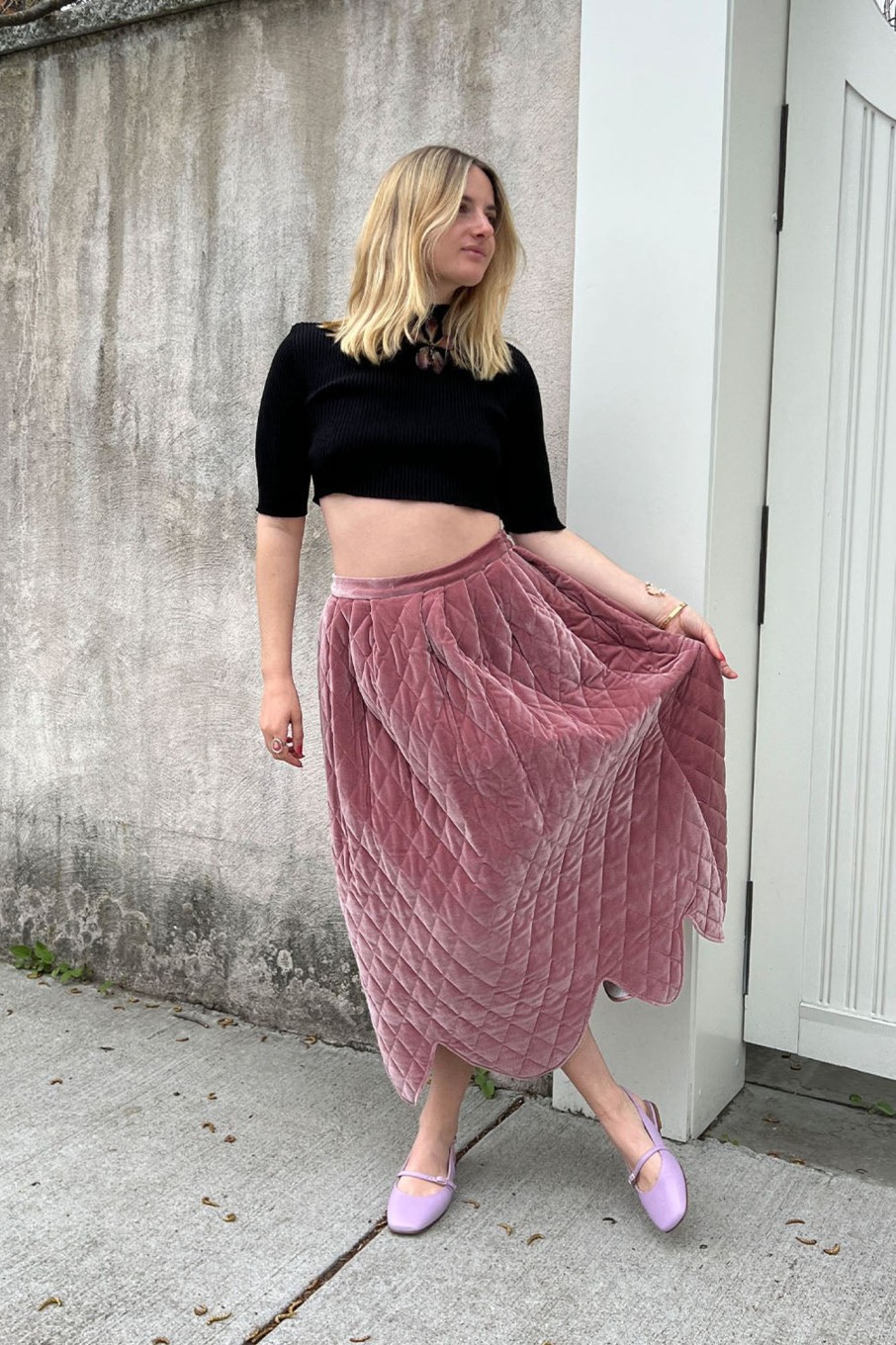 Women Dauphinette Skirts | Dauphinette-Lotus Skirt: Velvet Rosewood