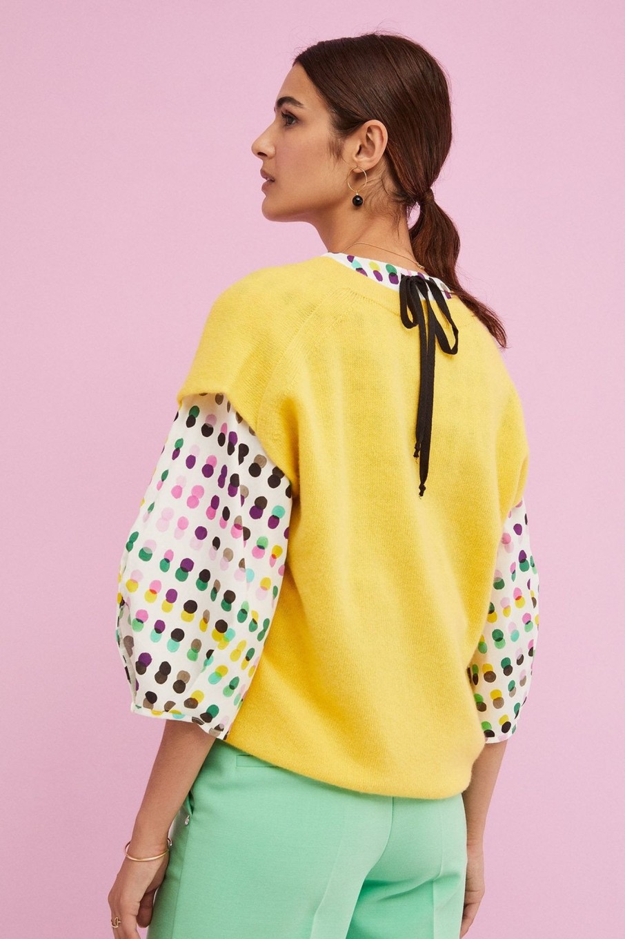 Women Ottod'ame Sweaters | Ottod'Ame-Filo Sweater Vest: Yellow