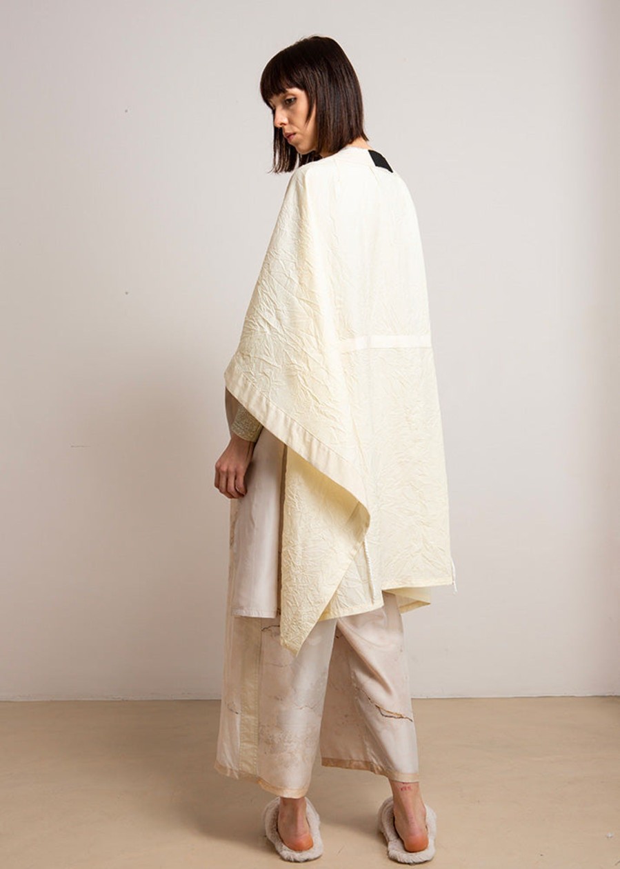 Women Francesca Marchisio Outerwear | Francesca Marchisio-Zen Reversible Cape: Butter