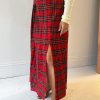 Women Bellerose Skirts | Bellerose-Vinna Skirt: Red Gingham