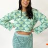 Women Marco Rambaldi Sweaters | Marco Rambaldi-Floating Hearts Sweater: Green