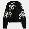 Women Essentiel Antwerp Sweaters | Essentiel Antwerp-Eschew Embroidered Pullover: Black