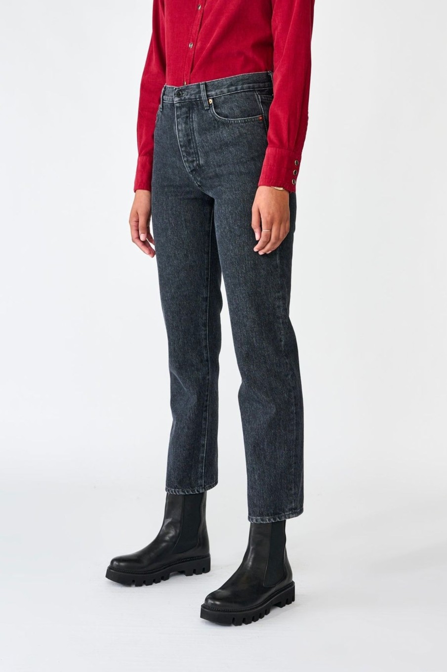 Women Bellerose Pants & Shorts | Bellerose-Popeye Jeans: Black Stone