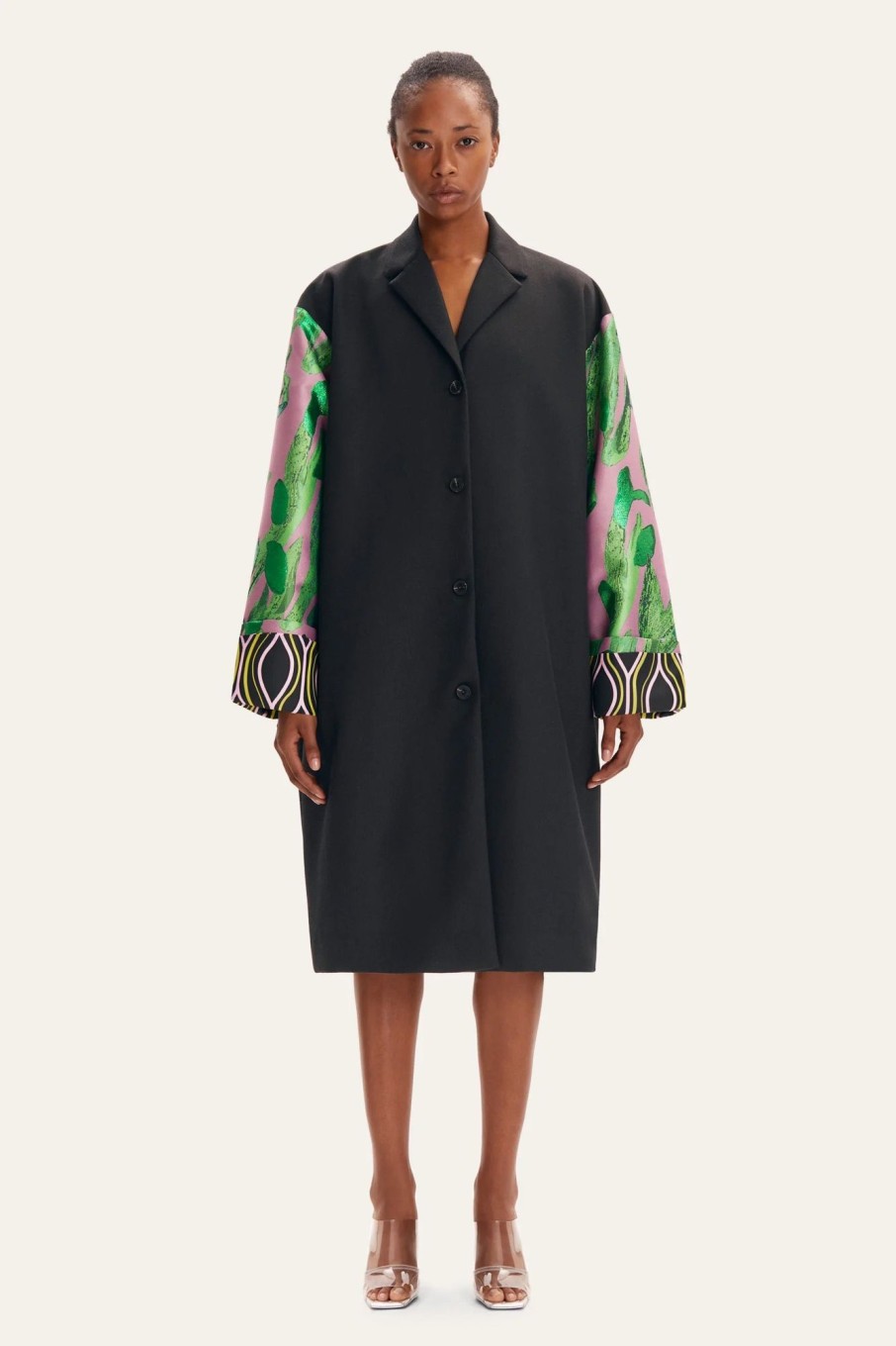 Women Stine Goya Outerwear | Stine Goya-Breanna Coat: Pink Blooming Tree