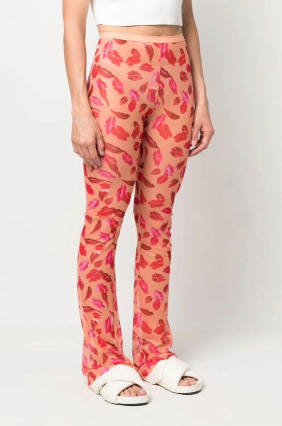 Women Marco Rambaldi Pants & Shorts | Marco Rambaldi-Printed Leggings: Mouth