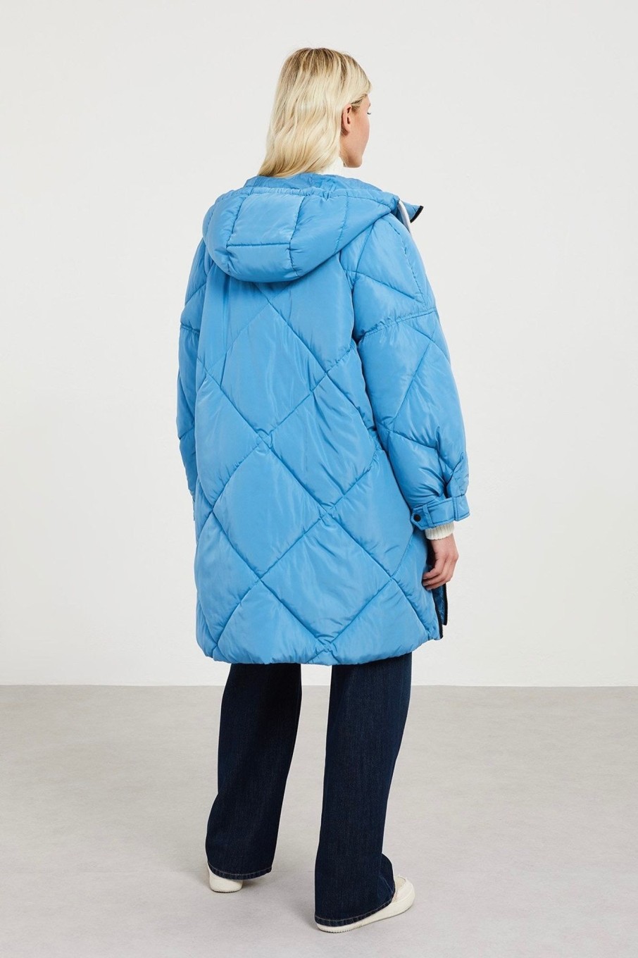 Women Ottod'ame Outerwear | Ottod'Ame-Quilted Coat: Sugar Blue