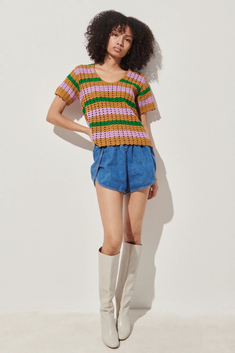 Women Rachel Comey Tops | Rachel Comey-Sousel Top: Amber Multi