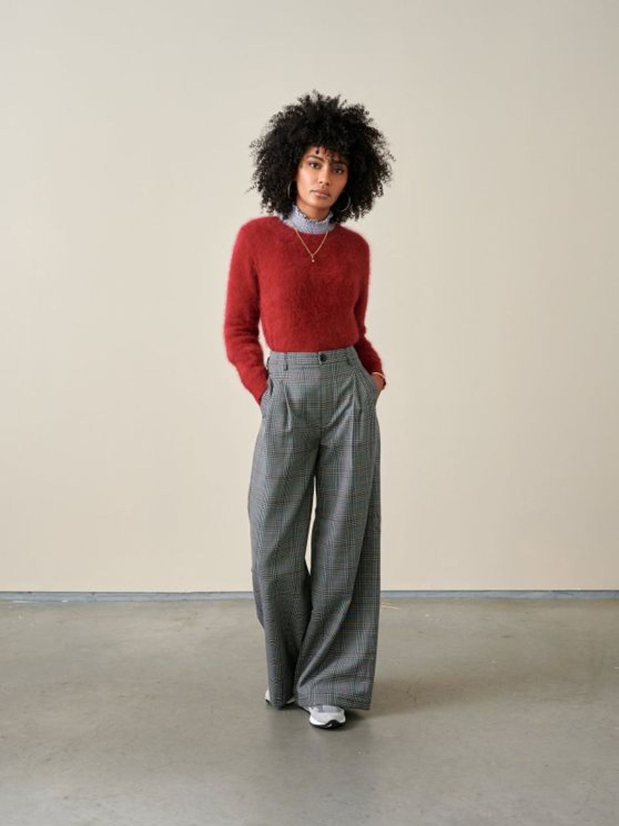 Women Bellerose Sweaters | Bellerose-Datti Angora Sweater: Red Dhalia