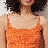 Women Rachel Comey Swimwear | Rachel Comey-Labora Swim Top: Orange Plaid