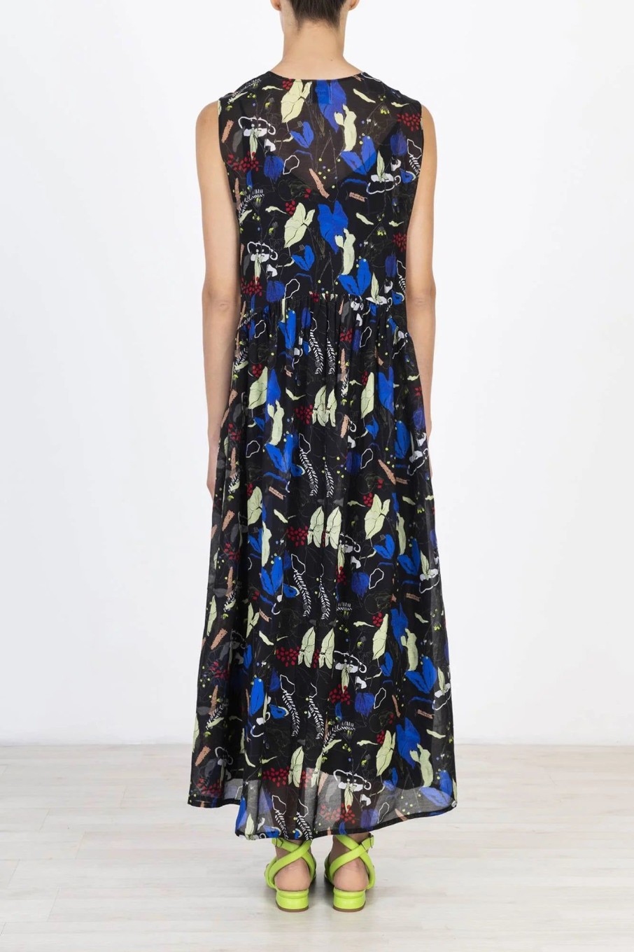 Women Alysi Dresses | Alysi-Printed Maxi Dress: Black Multi