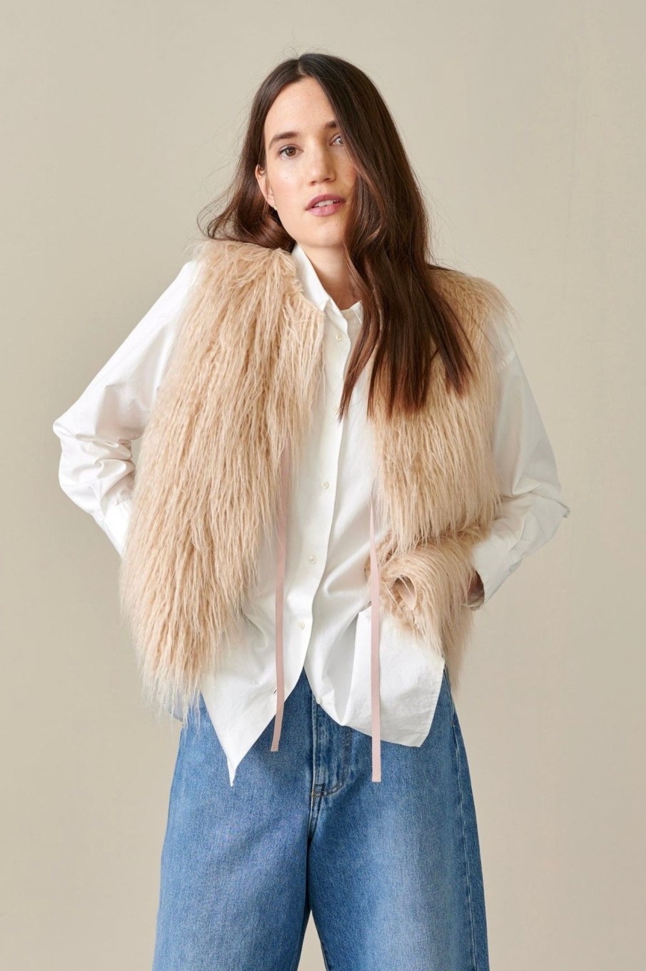 Women Bellerose Sweaters | Bellerose-Hevy Vest: Faux Fur